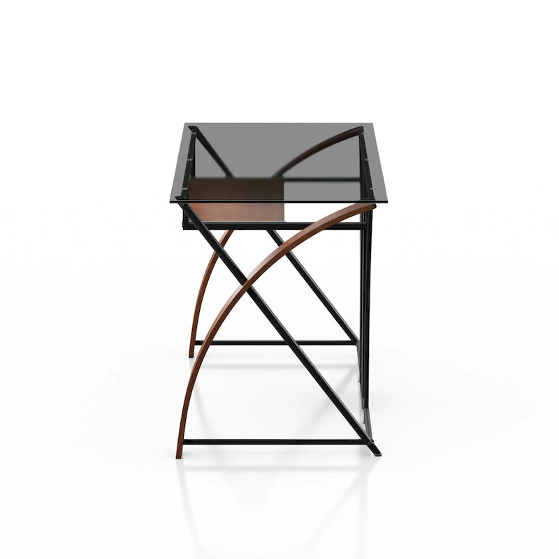 Scrivania per computer in vetro color grigio moderno da 47 pollici